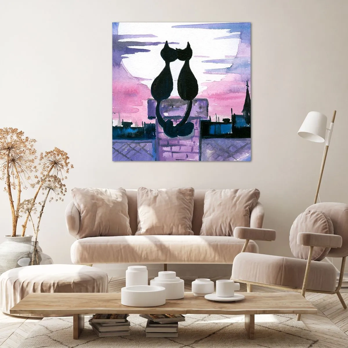 Canvas picture - Rendezvous under the Moon - 50x50 cm