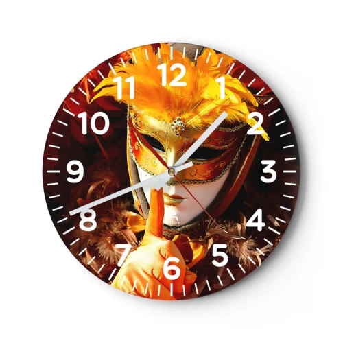 Wall clock - Clock on glass - Secret Is Part of the Game - 40x40 cm