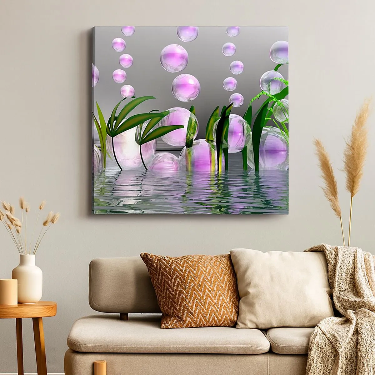 Canvas picture - Reflexive Composition of Lightness and Life - 30x30 cm