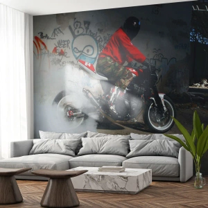 Photo Wallpaper Standard Eco - Catch Me! - Automotive, Motorbike, Graffiti - 400x280 cm
