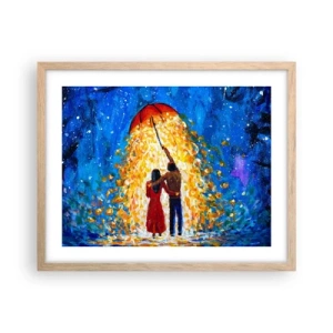 Poster in light oak frame - Magic of a Rainy Evening? - 50x40 cm