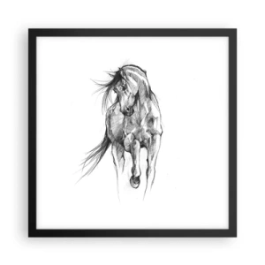 Poster in black frame - In a Graceful Trot - 40x40 cm