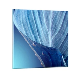 Glass picture - Hidden Drops of Blue - 50x50 cm