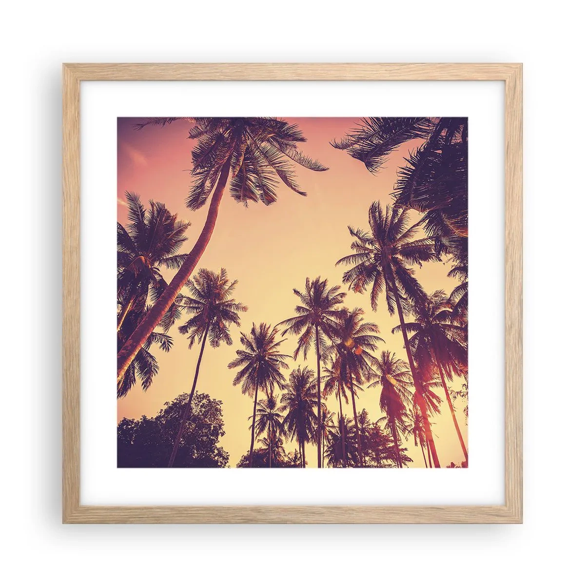 Poster in light oak frame - Tropical Variation - 40x40 cm