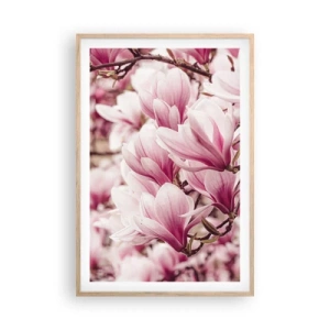 Poster in light oak frame - Spring is Pink - 61x91 cm