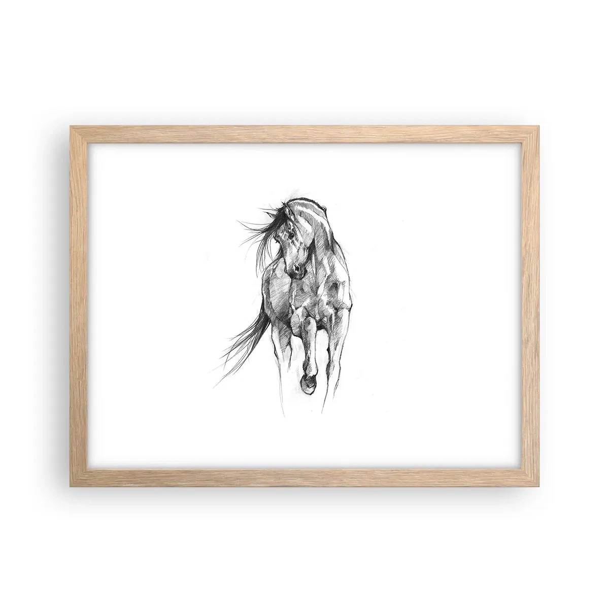 Poster in light oak frame - In a Graceful Trot - 40x30 cm