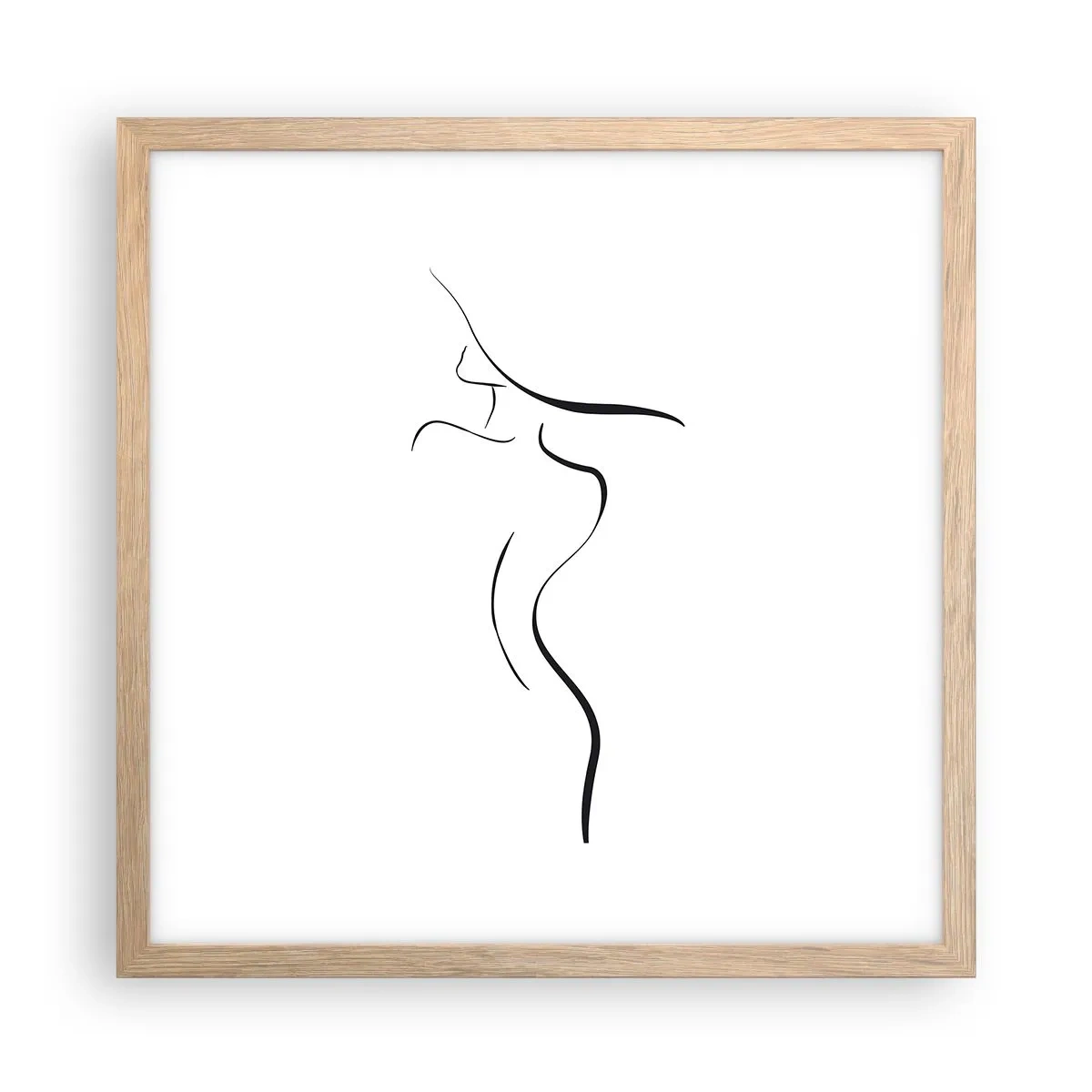 Poster in light oak frame - Elusive Like a Wave - 40x40 cm