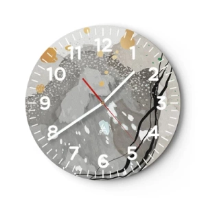 Wall clock - Clock on glass - Organic Composition  - 30x30 cm