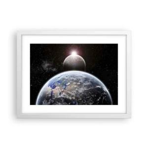 Poster in white frmae - Space Landscape - Sunrise - 40x30 cm