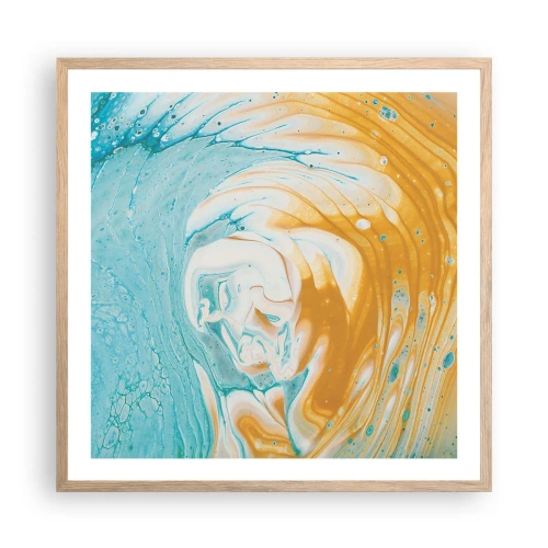 Poster in light oak frame - Pastel Swirl - 60x60 cm