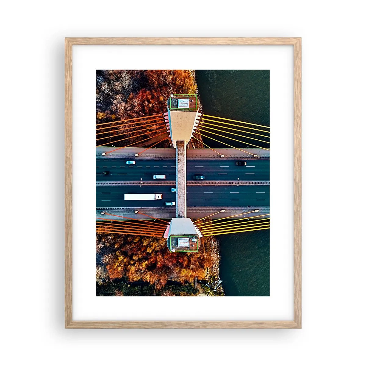 Poster in light oak frame - Behind Seas and Oceans - 40x50 cm