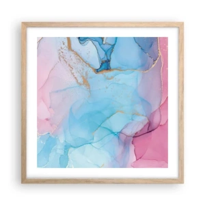 Poster in light oak frame - Encounter and Permeation - 50x50 cm