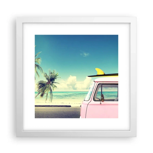 Poster in white frmae - Holiday Time - 30x30 cm