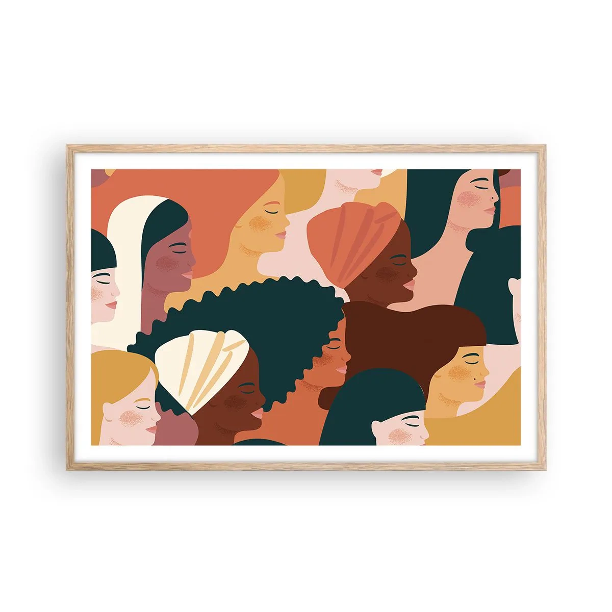 Poster in light oak frame - Pure Womanhood - 91x61 cm