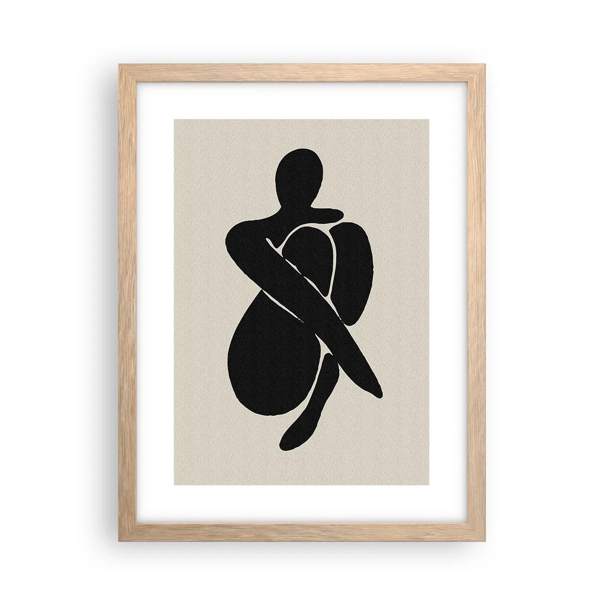 Poster in light oak frame - In Her Own Arms - 30x40 cm