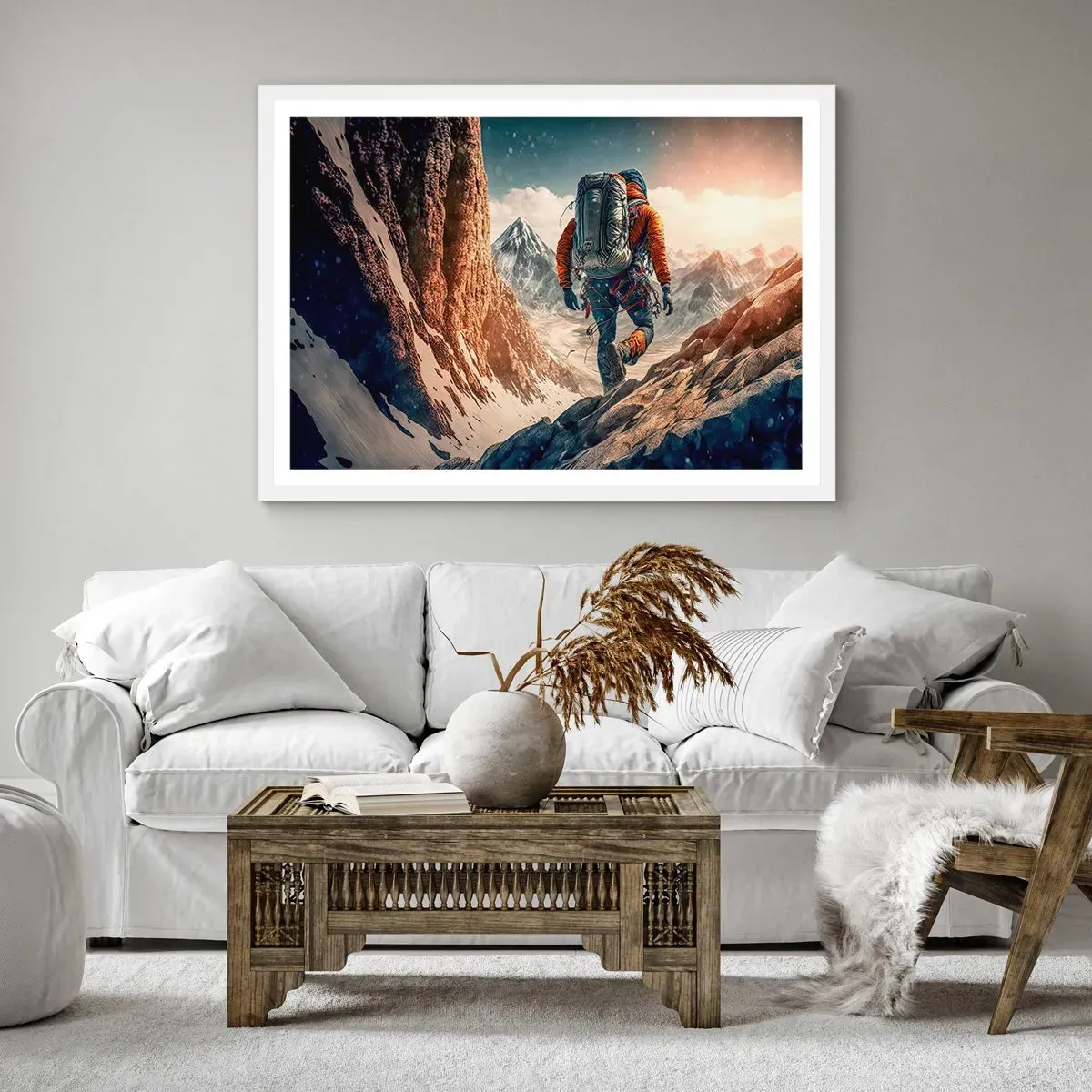 Poster in white frmae - Lonely Warrior - 50x40 cm