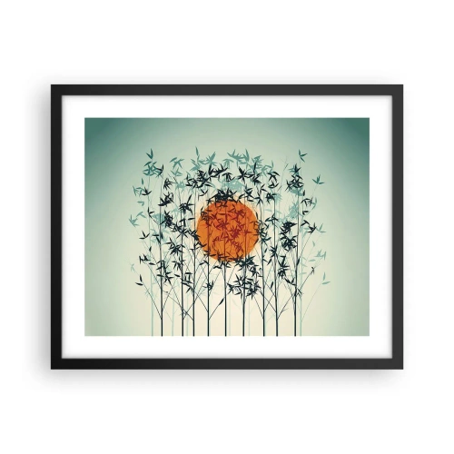 Poster in black frame - Japanese Sun - 50x40 cm