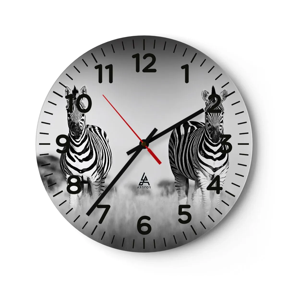 Wall clock - Clock on glass - After All the World is Black and White - 40x40 cm