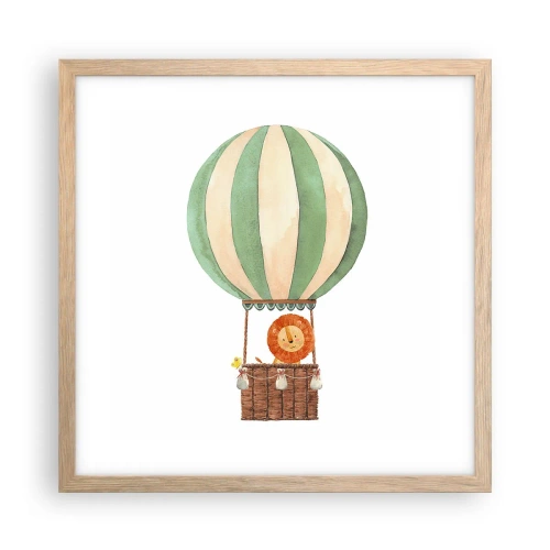 Poster in light oak frame - Leon's Adventures - 40x40 cm