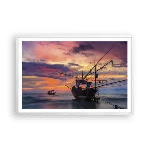 Poster in white frmae - Exotic Evening - 91x61 cm