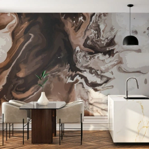 Photo Wallpaper Premium Sand - Counterbalance of Colours - Abstraction, Piece, Modern Pattern - 250x175 cm
