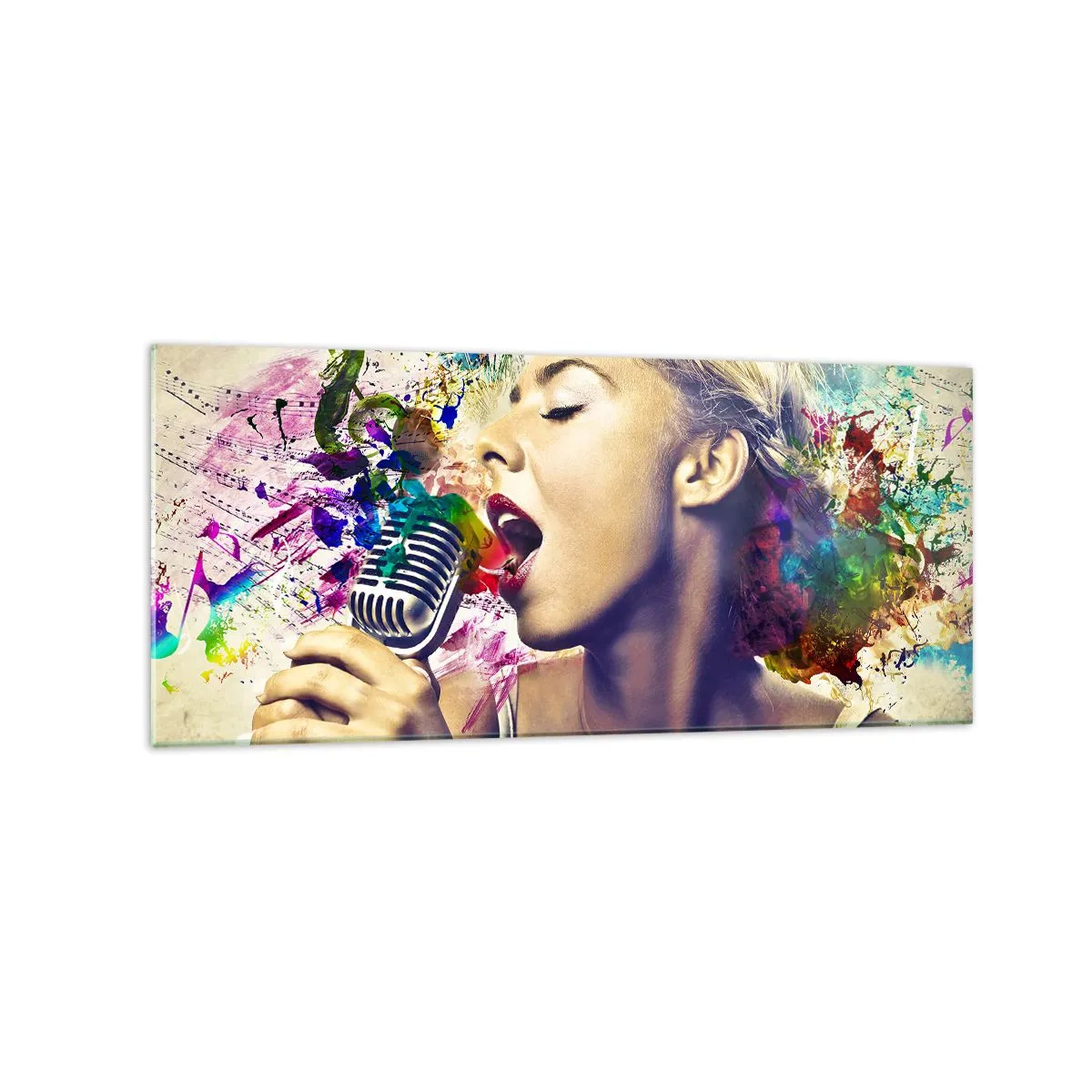 Glass picture - Painting the World with One's Voice - 120x50 cm