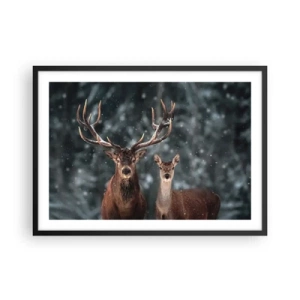 Poster in black frame - Master of the Forest with His Wife - 70x50 cm