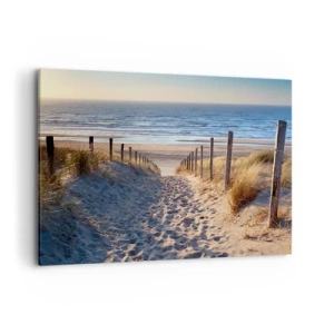 Canvas picture - Sound of the Sea, Singing of the Birds, Wild Beach among Grass - 100x70 cm