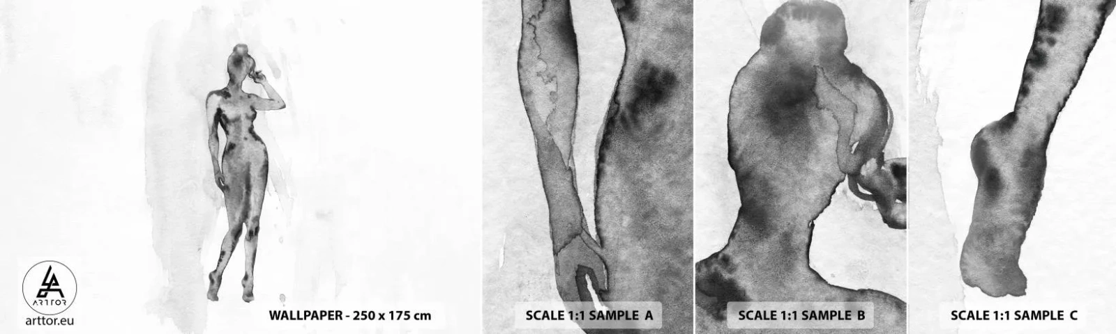 Photo Wallpaper Sample Self-Adhesive Deluxe Sticker - Study of Ideal of Feminity - Woman, Female Body, Graphics - 100x30 cm