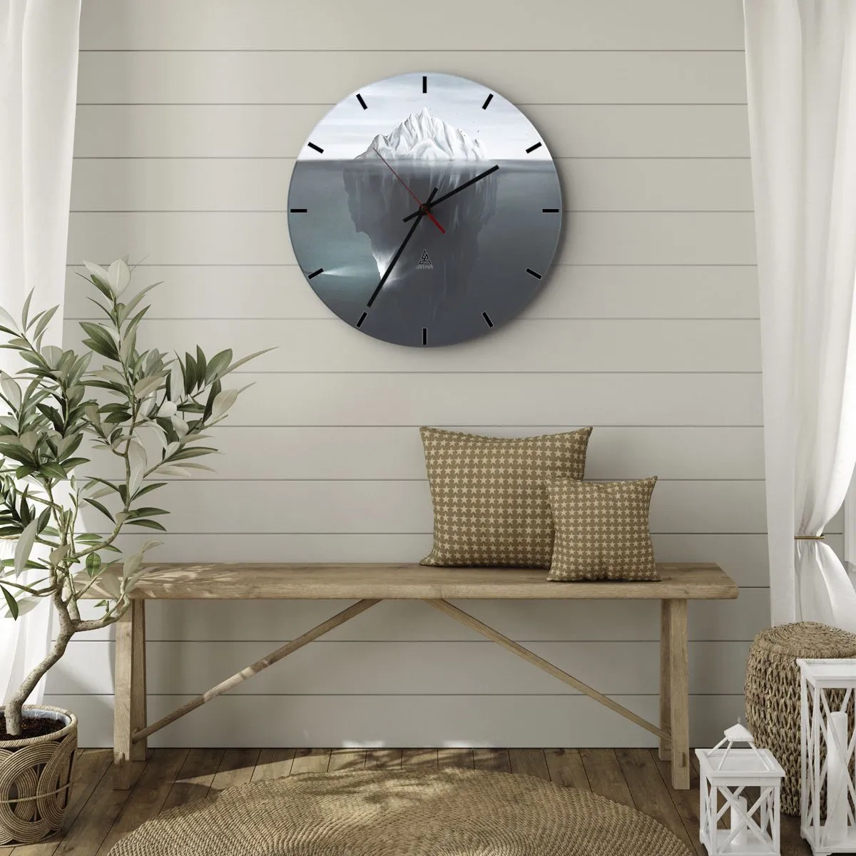 Wall clock - Clock on glass - Underwater Secret - 40x40 cm
