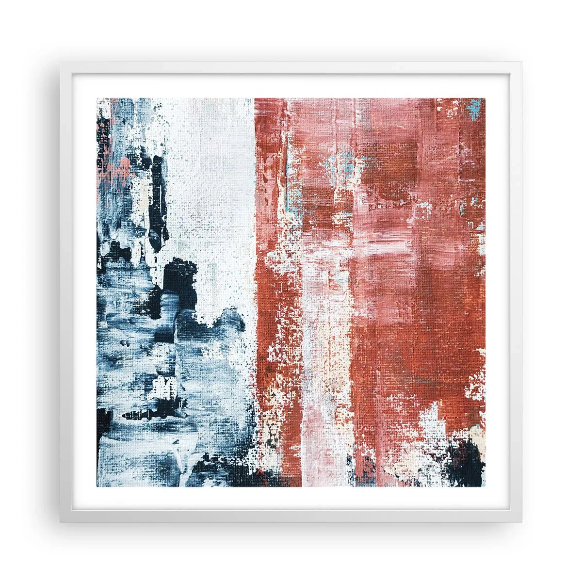 Poster in white frmae - Abstract Fifty Fifty - 60x60 cm