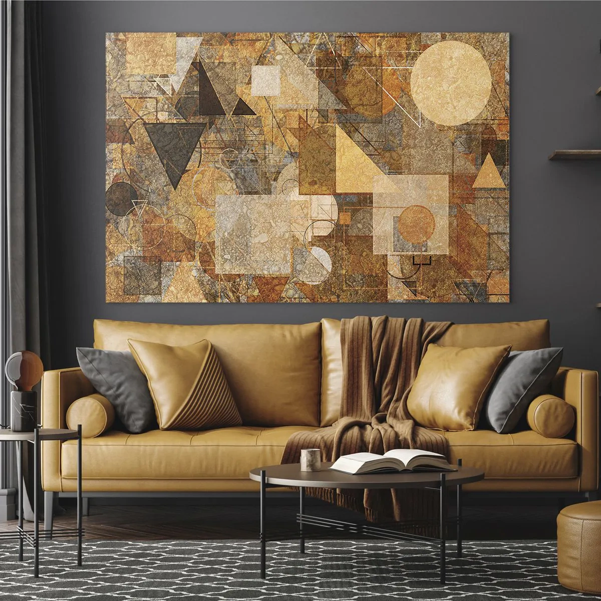 Glass picture - Cubist Study in Brown - 120x80 cm