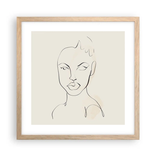 Poster in light oak frame - Outline of Sensuality - 40x40 cm