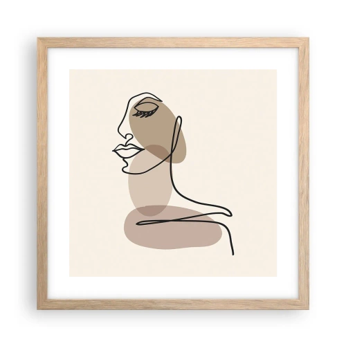 Poster in light oak frame - Certain Line of Beauty - 40x40 cm