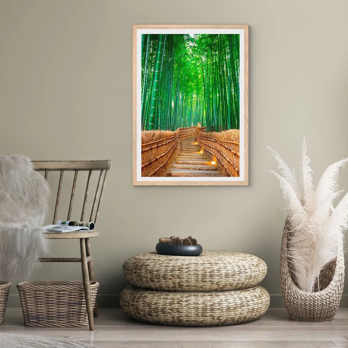 Poster in light oak frame - Essence of Asian Nature - 50x70 cm