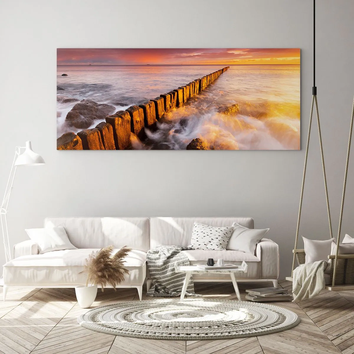 Glass picture - Gentleness of Waves - 90x30 cm