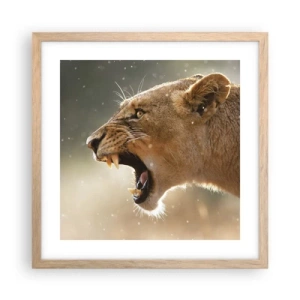 Poster in light oak frame - Try Not to Listen - 40x40 cm