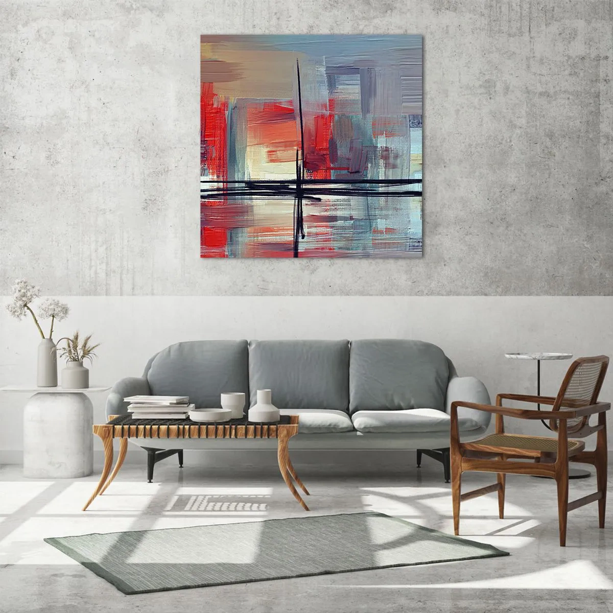 Glass picture - Landscape in a foreign Dimension - 50x50 cm