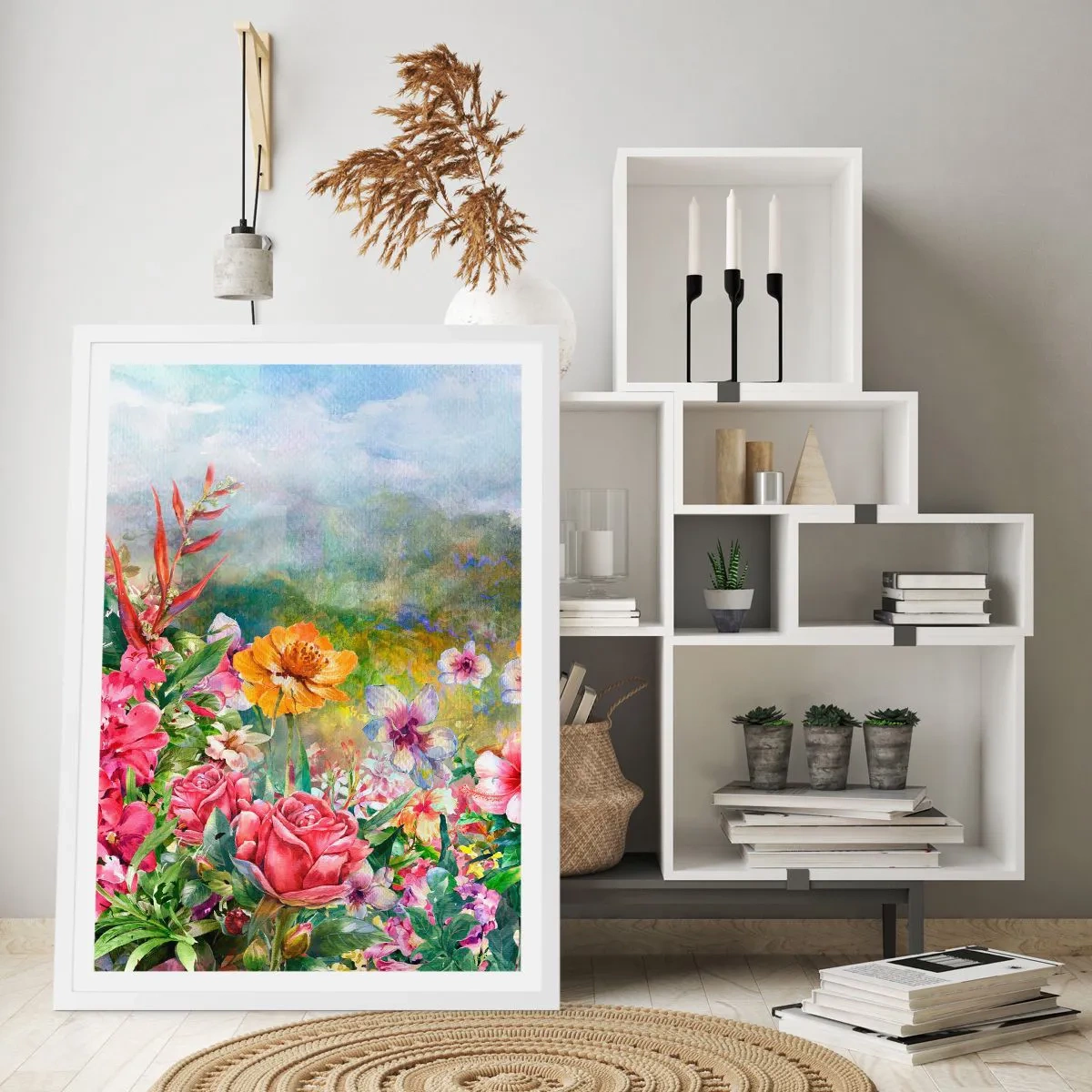 Poster in white frmae - Garden which Went Crazy - 70x100 cm