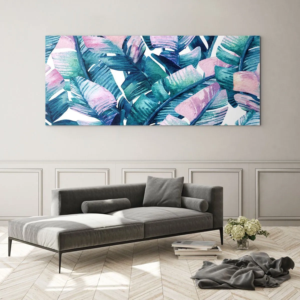 Glass picture - In a Banana Grove - 140x50 cm