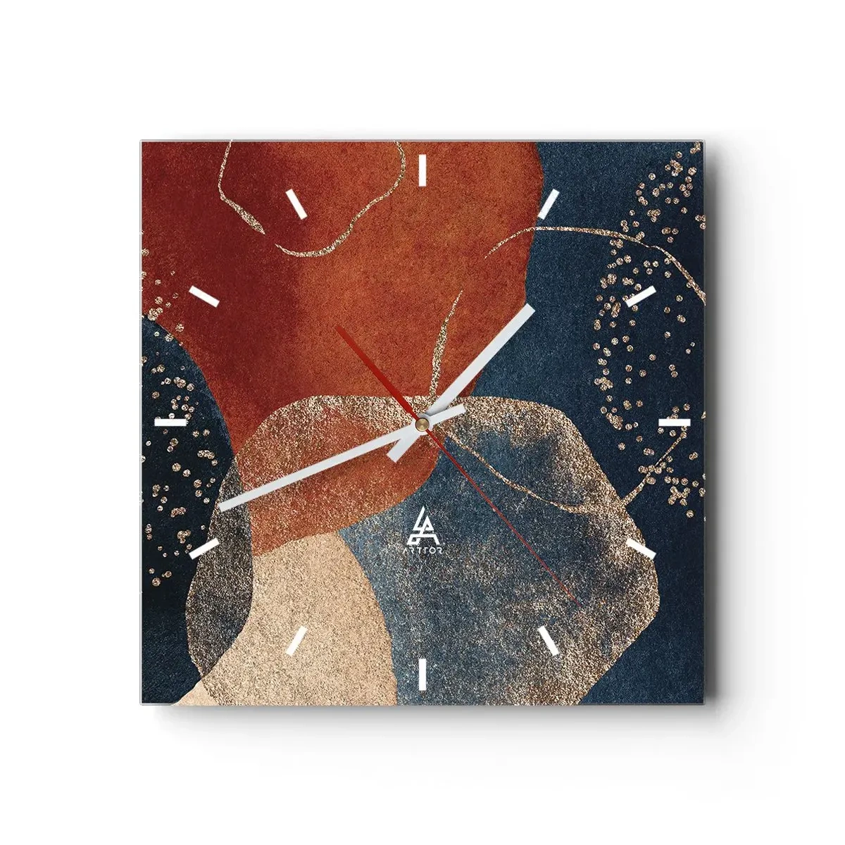 Wall clock - Clock on glass - Lightness of Being - 30x30 cm