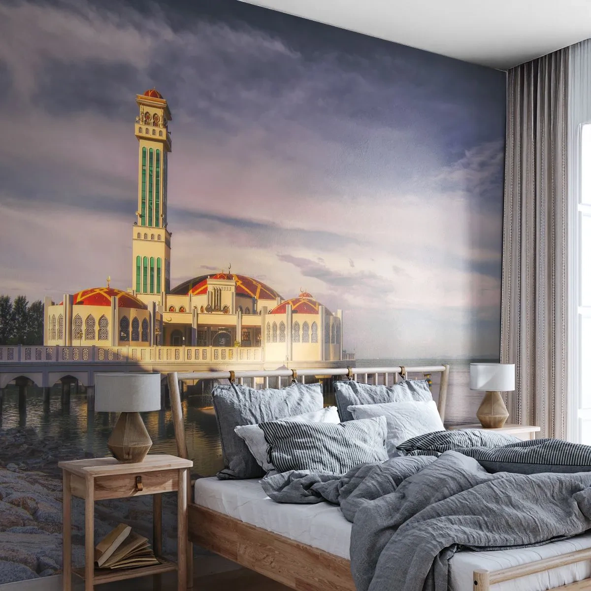 Self-Adhesive Photo Wallpaper Deluxe Sticker - Temple of Nature - Architecture, Malaysia, Landscape - 200x140 cm