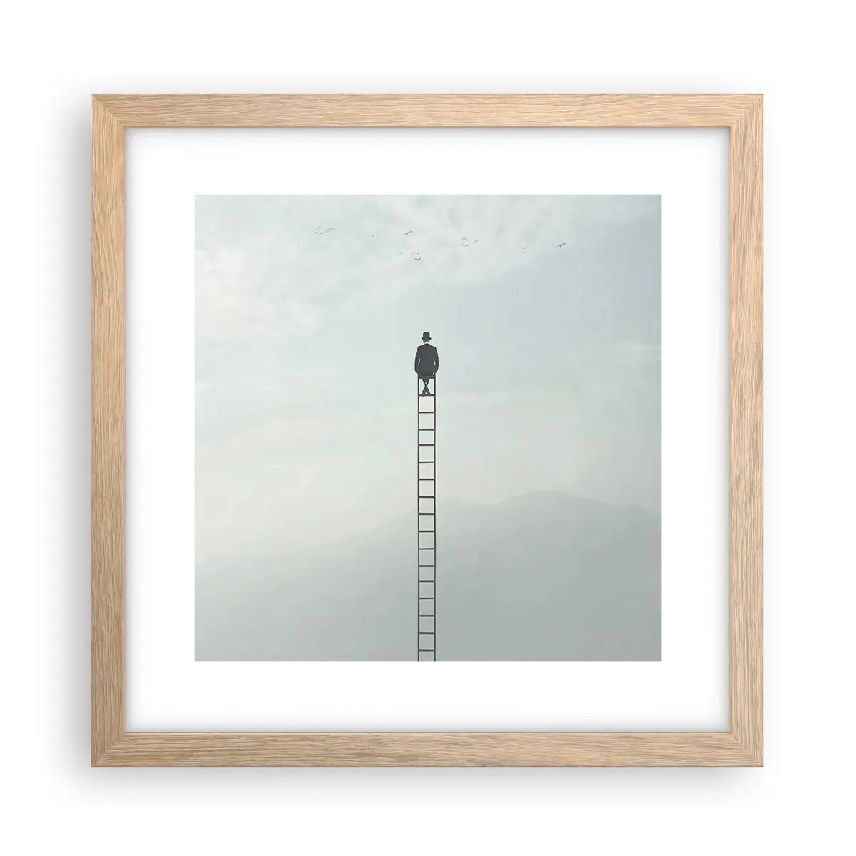 Poster in light oak frame - Rise above It - 30x30 cm