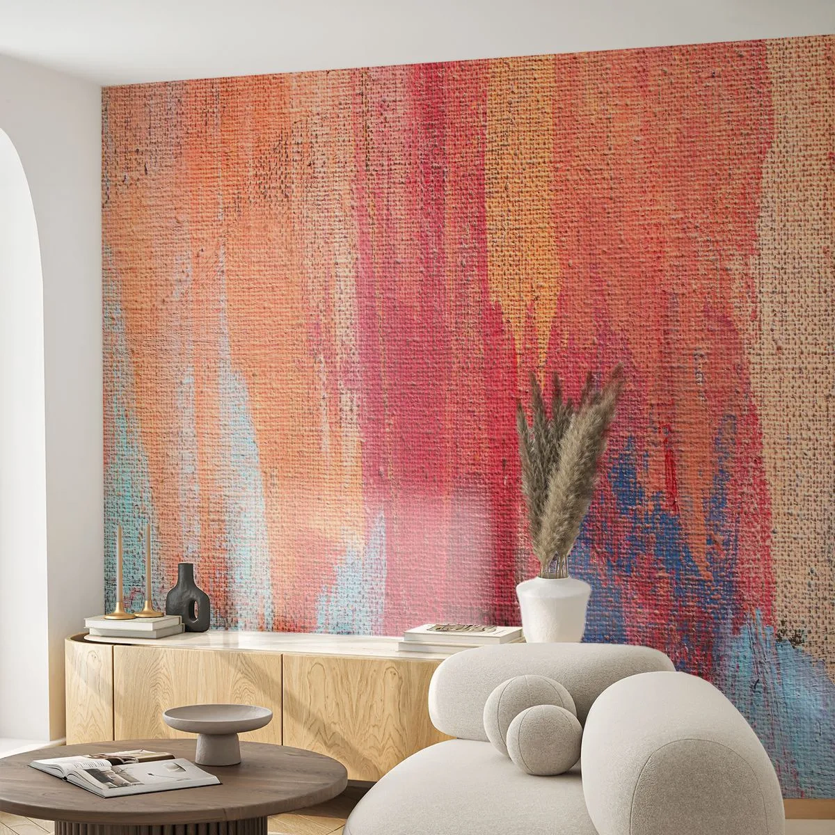 Photo Wallpaper Standard Eco - Washed Down by Rainbow - Abstraction, Piece, Painting - 200x140 cm