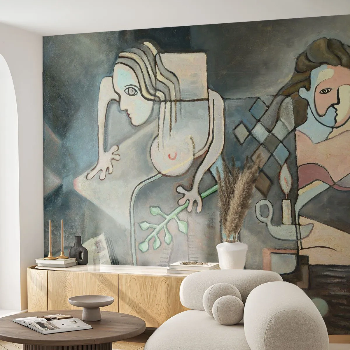 Self-Adhesive Photo Wallpaper Deluxe Sticker - Mosaic of Spirit and Substance - Abstraction, Cubism, People - 400x280 cm