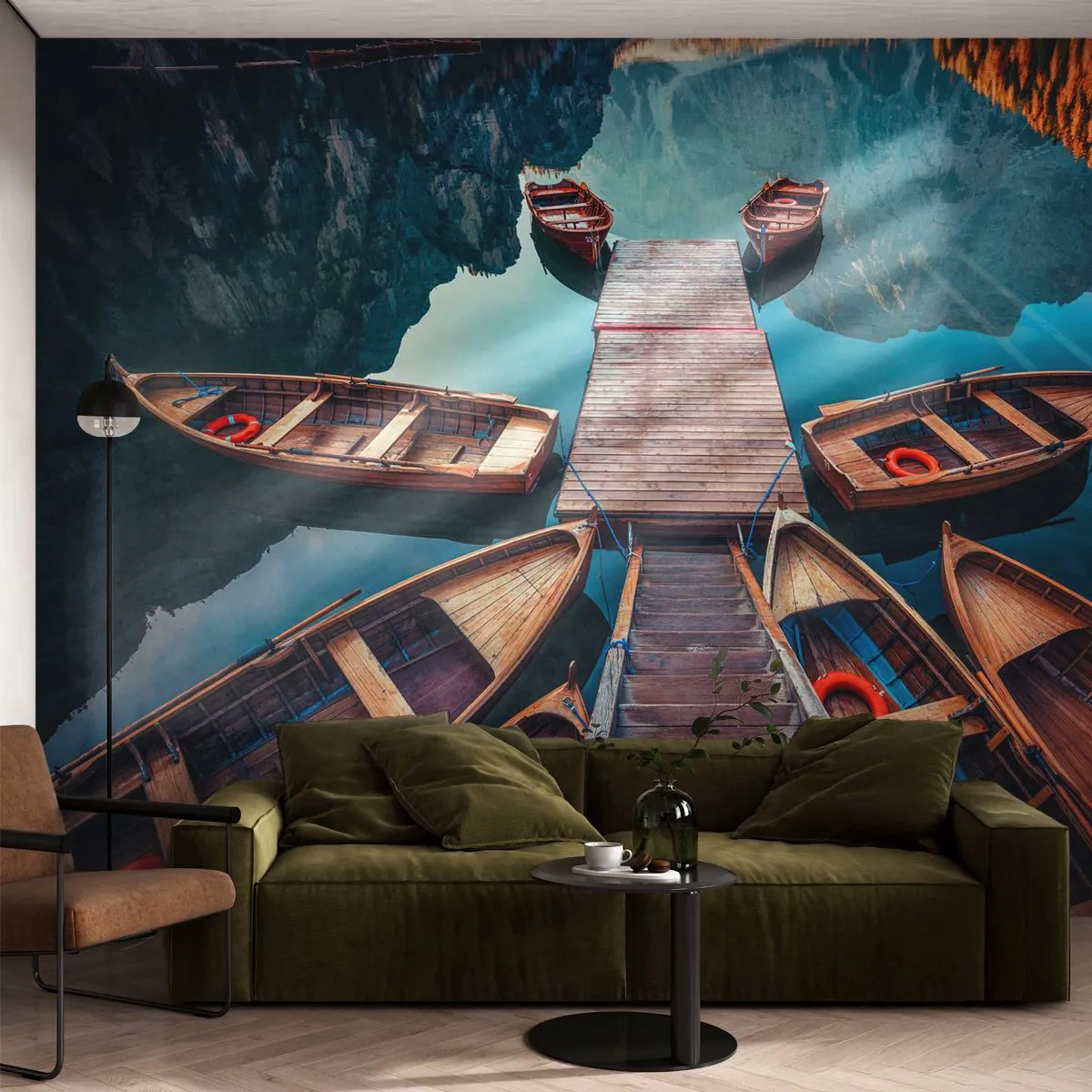 Custom Wallpaper Premium Sand - Waiting at the Harbour - Landscape, Lake, Tyrol