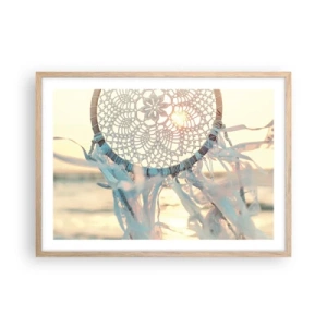Poster in light oak frame - Lace Totem - 70x50 cm
