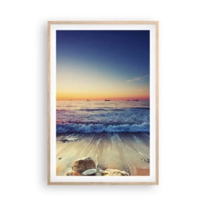 Poster in light oak frame - What Is behind the Horizon? - 61x91 cm