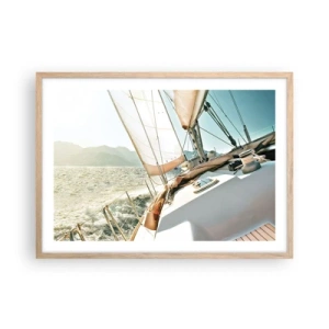 Poster in light oak frame - Full Sail - 70x50 cm