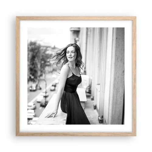 Poster in light oak frame - Certainly a Parisian - 50x50 cm